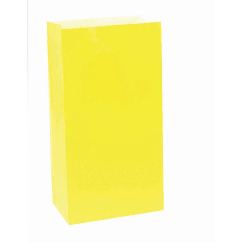 Sunshine Yellow Large Paper Bag 12pk