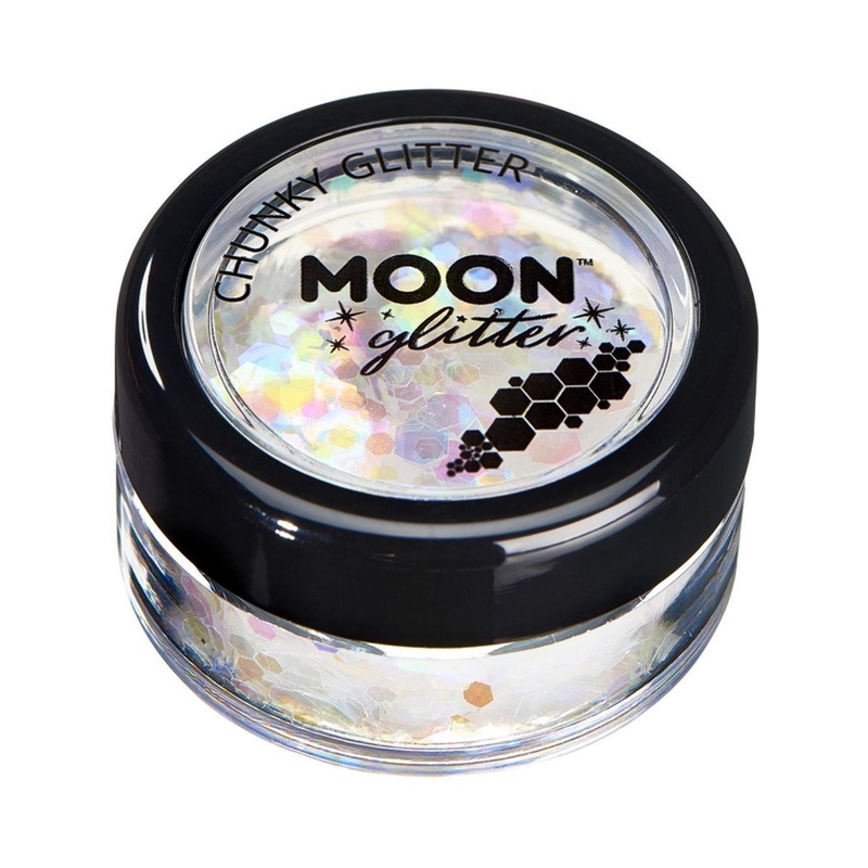 White Iridescent Chunky Glitter 3g Each