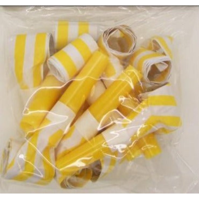 Yellow Chevron And Stripes Blowouts 10pk
