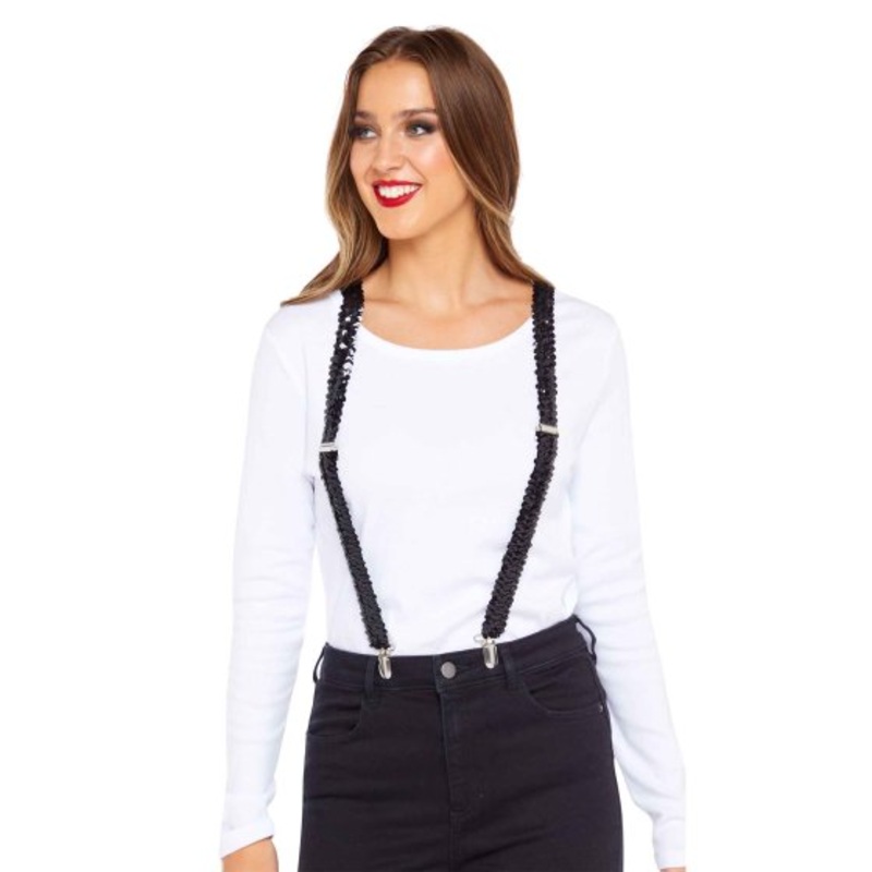 Black Sequin Braces