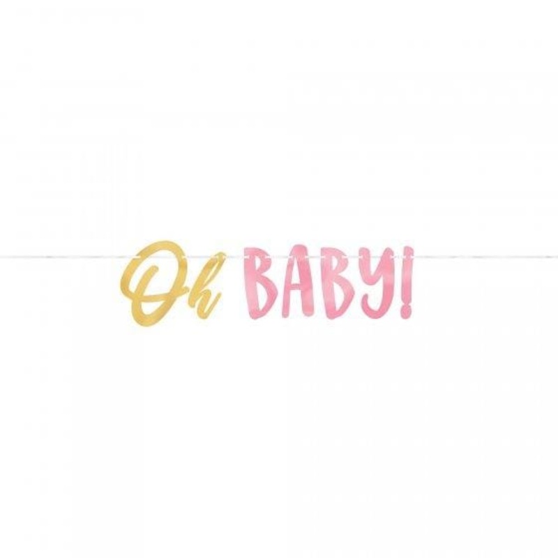 Oh Baby Girl Letter Banner 18cm x 3.65m Each