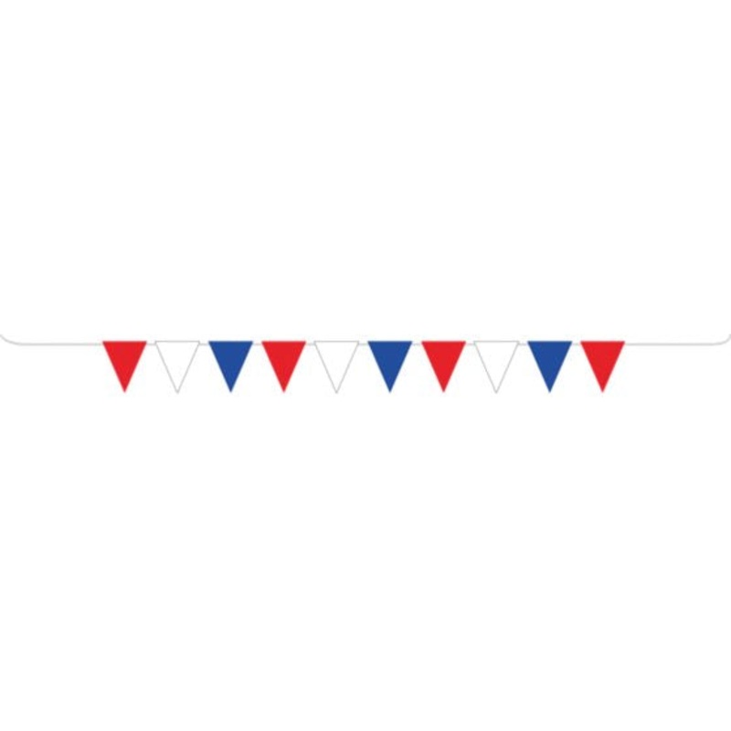 Patriotic Red, White & Blue Pennant Banner 5m Each