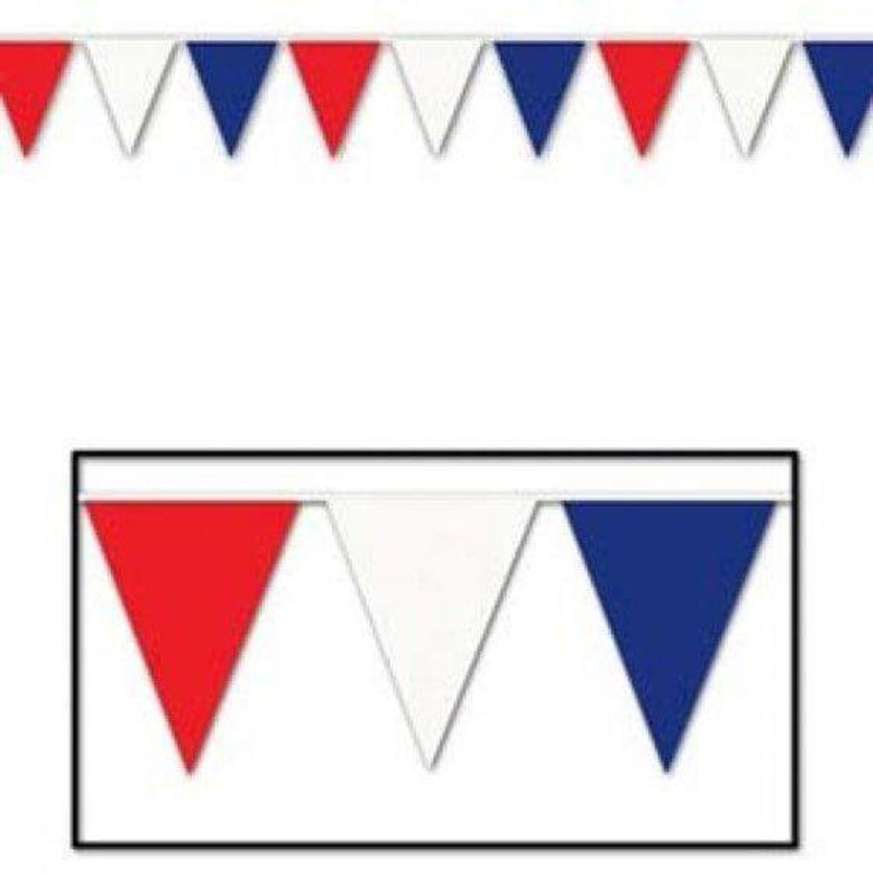 Pennant Flag Banner Giant Red, White & Blue Each