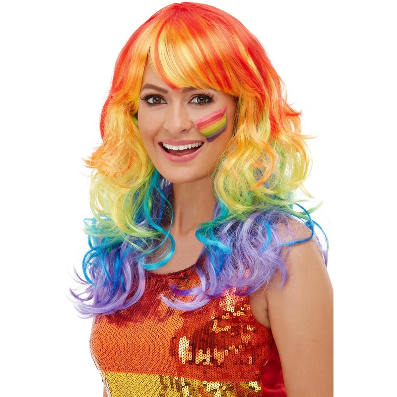 Rainbow Glam Multi Coloured Wig