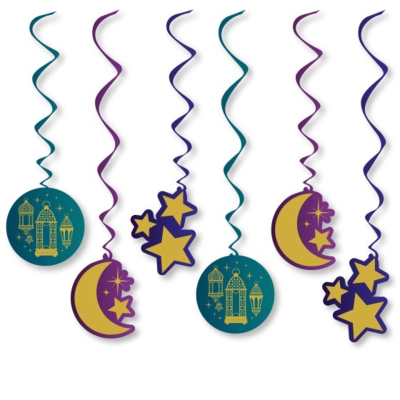 Opulent Eid Hanging Swirl Decorations 12pk