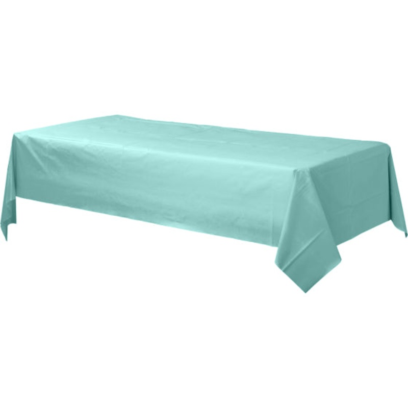 Robin's Egg Blue Plastic Rectangular Tablecover 1.37m x 2.74m Each