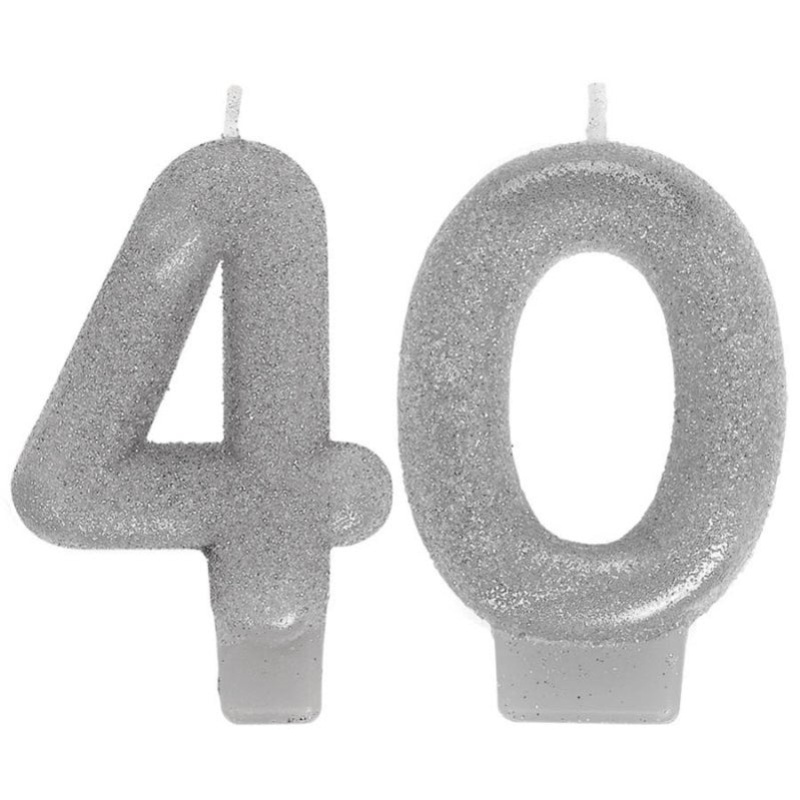 Sparkling Celebration Numeral Candles 40th
