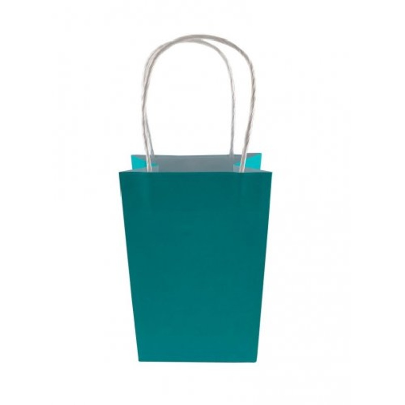 Teal Paper Party Bag 21.5cm x 13cm x 8cm 5pk