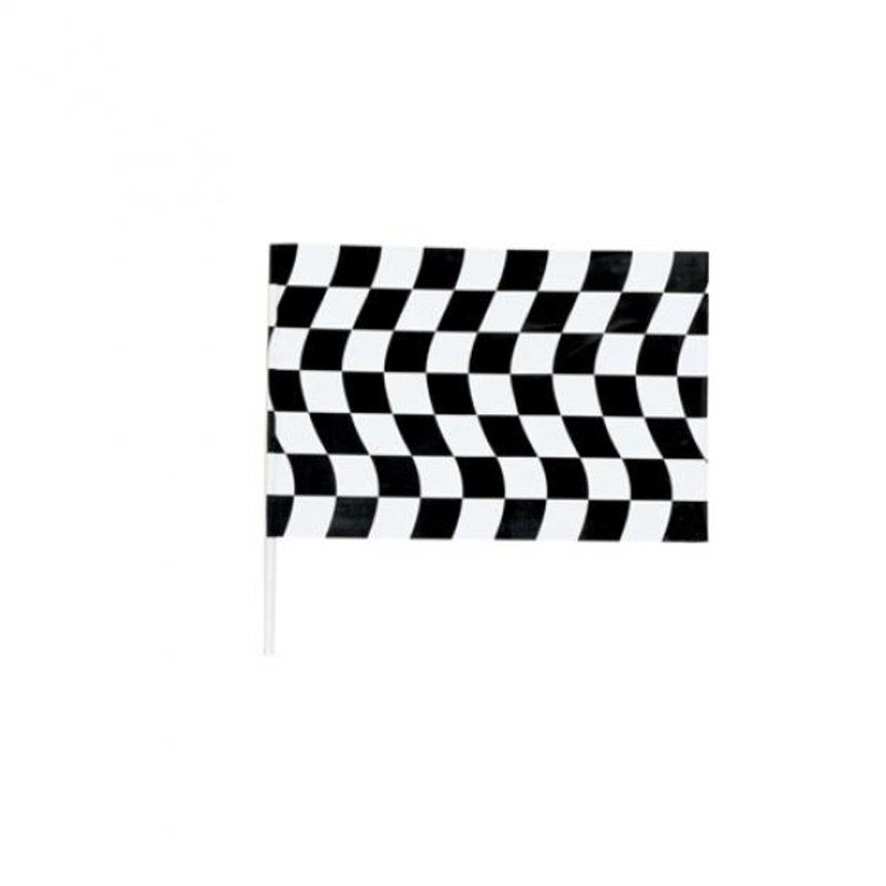 Black & White Check Jumbo Flag Plastic 1.21m x 85cm Each