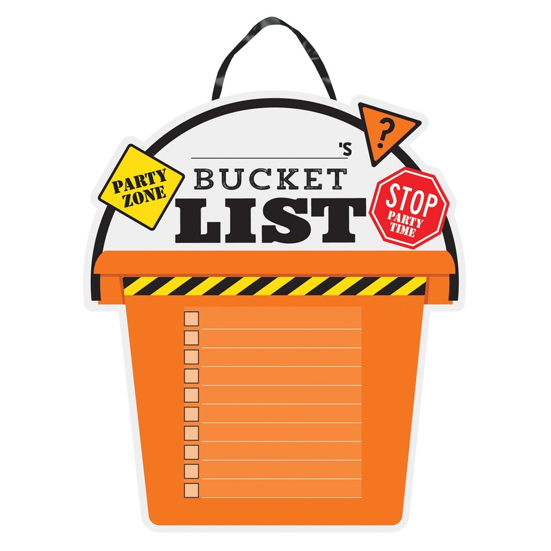 Over The Hill Construction Bucket List Standing Sign 33cm x 38cm Each