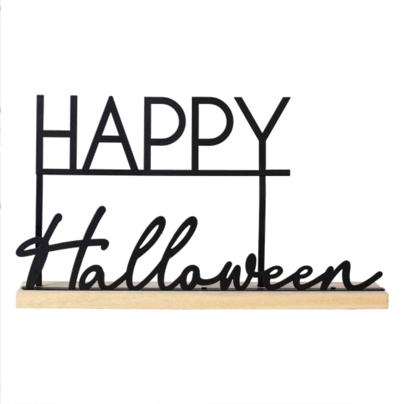 Pumpkin Spice Metal Happy Halloween Sign 29.9cm x 15.6cm Each