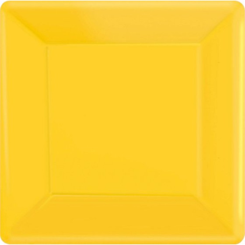 Sunshine Yellow NPC Square Paper Plates 23cm 20pk