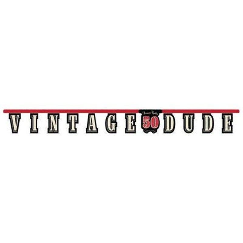 Vintage Dude 50th Birthday Jointed Banner 18cm x 1.7m Each