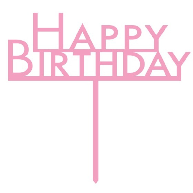 New Pink Acrylic Happy Birthday Cake Topper Pick Each