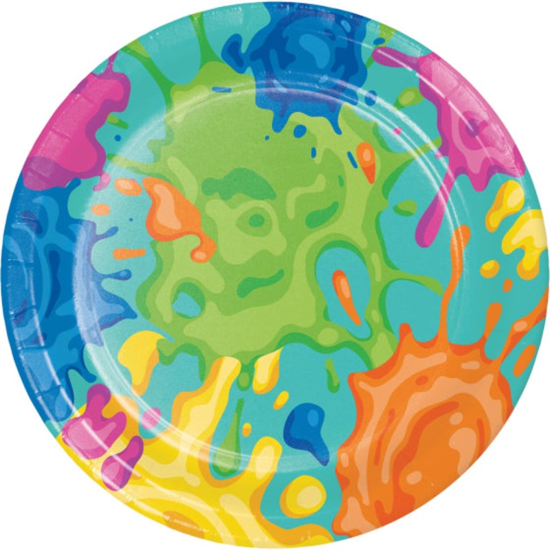 Paint Splatter Round NPC Paper Plates 18cm 8pk