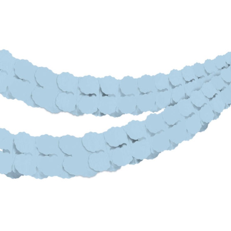 Pastel Blue Tissue Paper Garland 4m Each