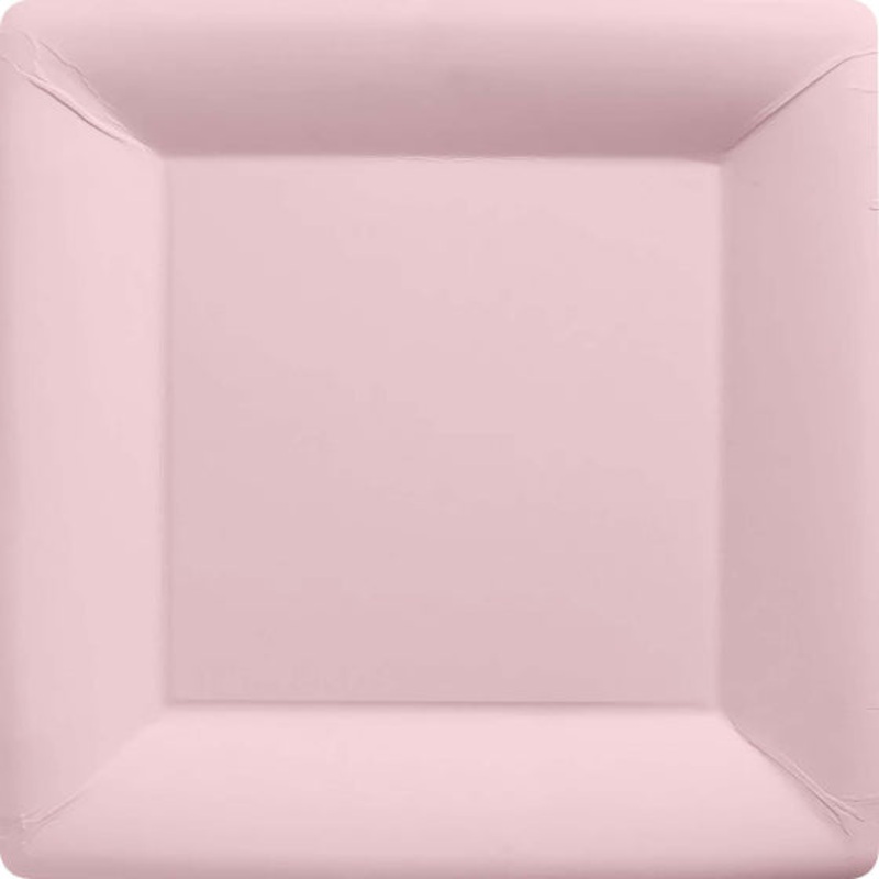 Pastel Pink NPC Square Paper Plates 23cm 20pk