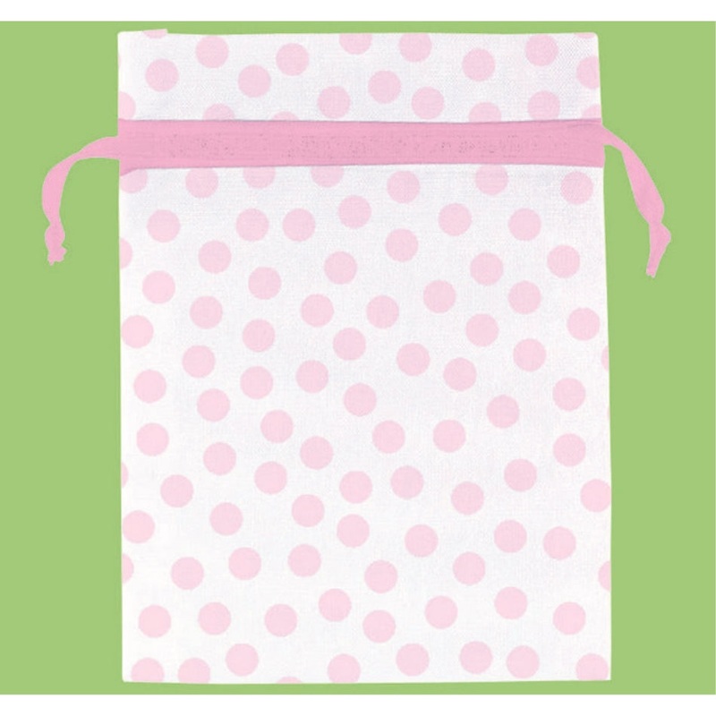 Pink Dots Organza Bags 12pk