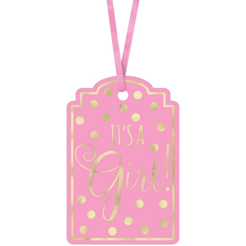 Pink Foil Stamped Paper Tags 25pk