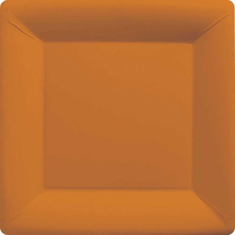 Pumpkin Orange NPC Square Paper Plates 17cm 20pk