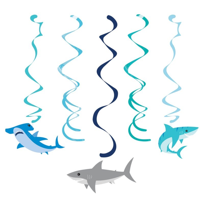Shark Hanging Dizzy Danglers Swirls 5pk