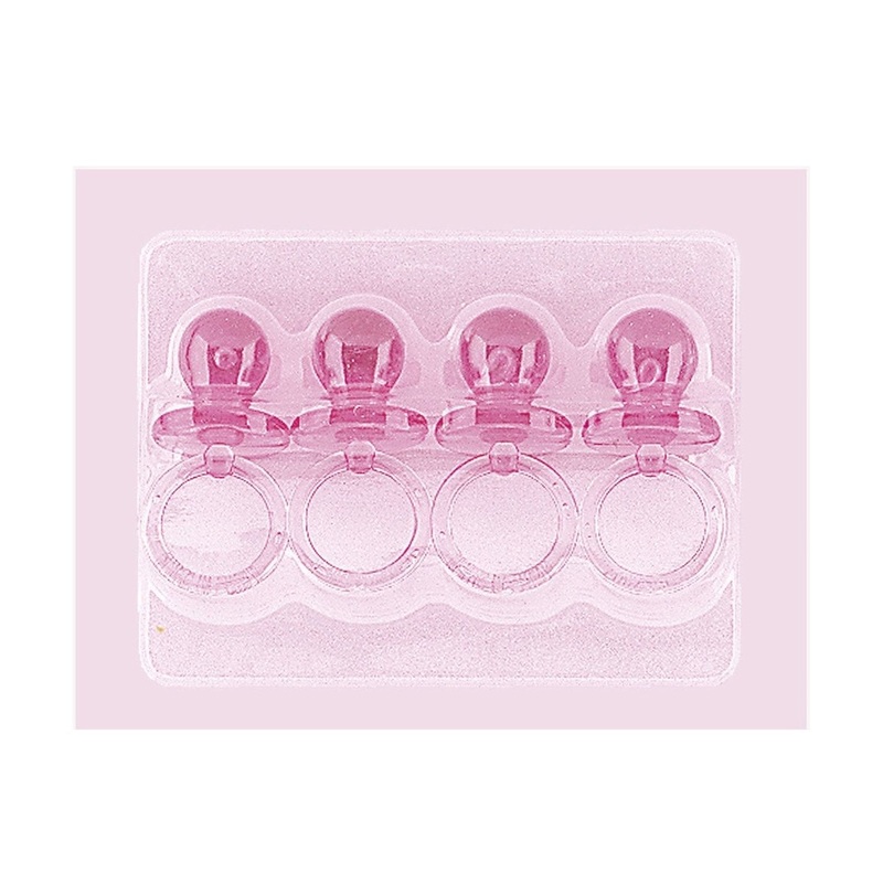 Pink Crystal Pacifiers 5cm 4pk