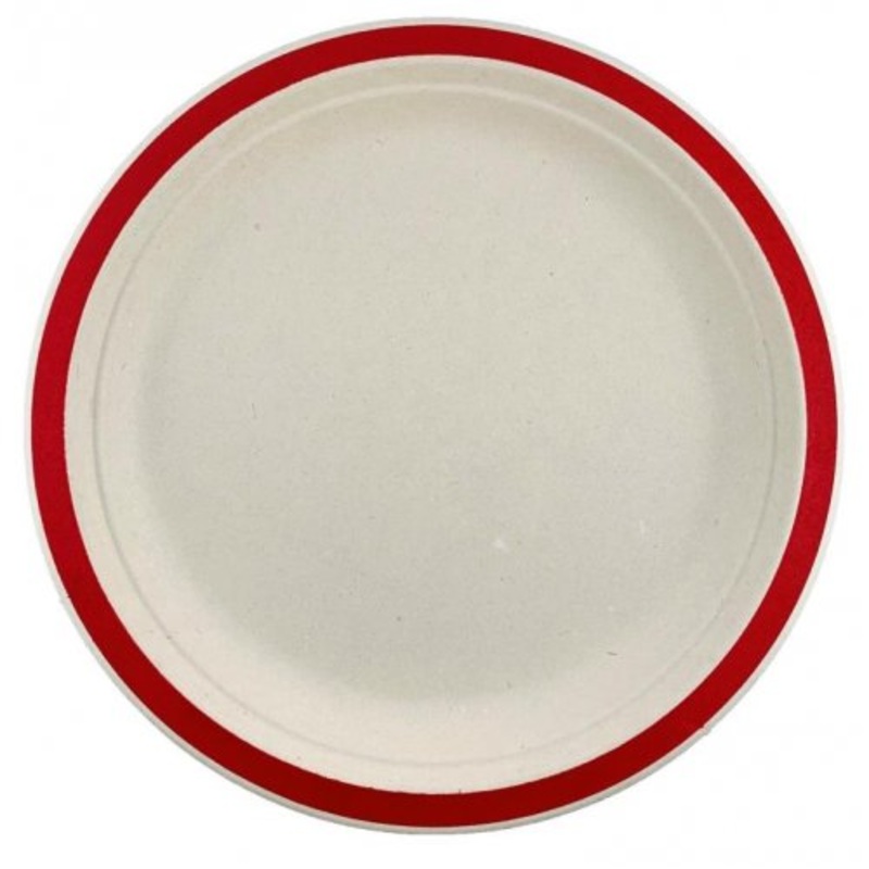 Red Sugarcane Plate 230MM 10pk