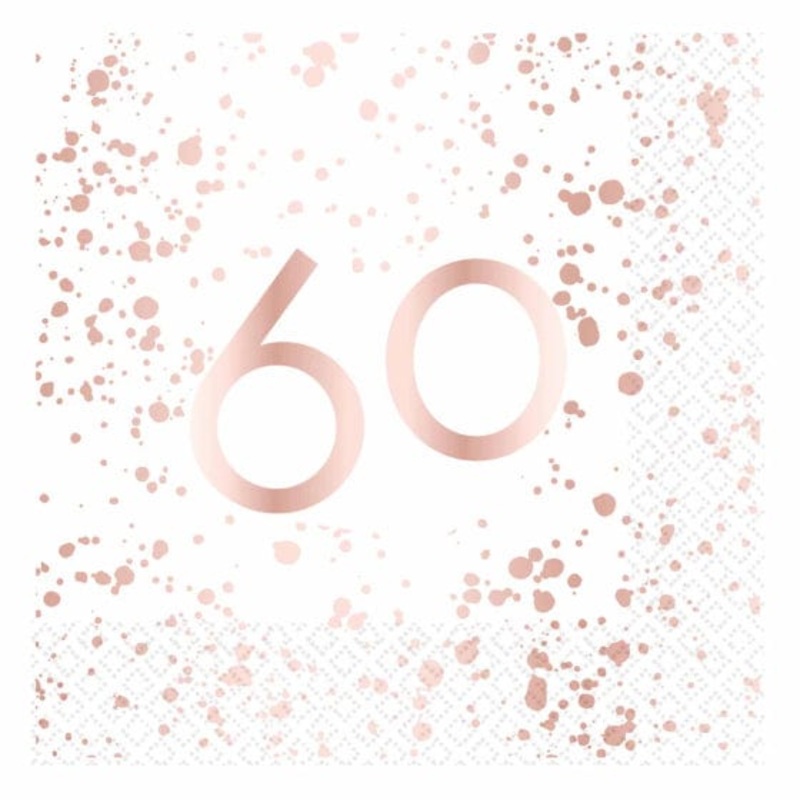 Rose Gold 60 Lunch Napkins 33cm x 33cm 16pk