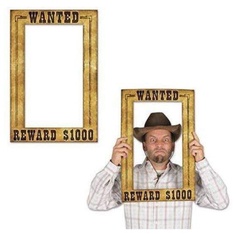 Western Wanted Reward $1000 Photo Prop Fun Frame 39cm x 59cm Each