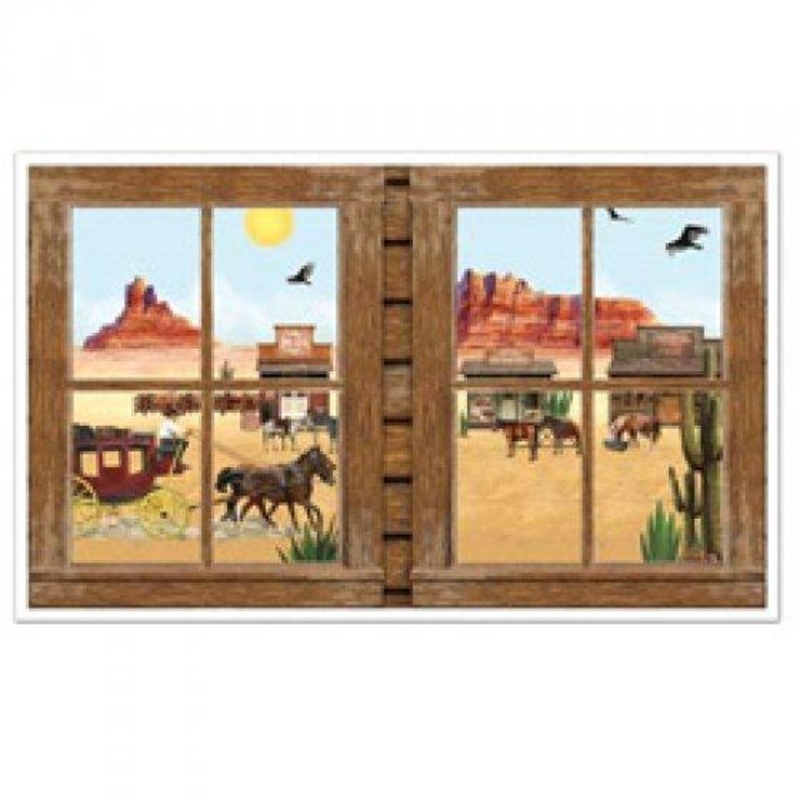 Western Window Decorations Props 96cm x 157cm Each