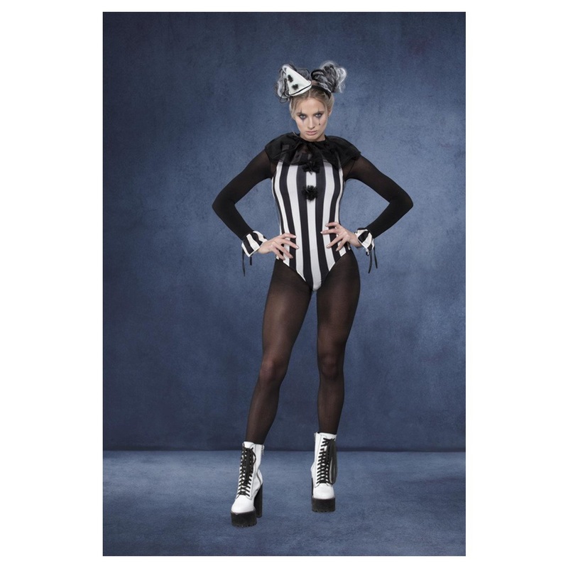 Women's Costume - Fever Vintage Pierrot Clown Costume Leotard