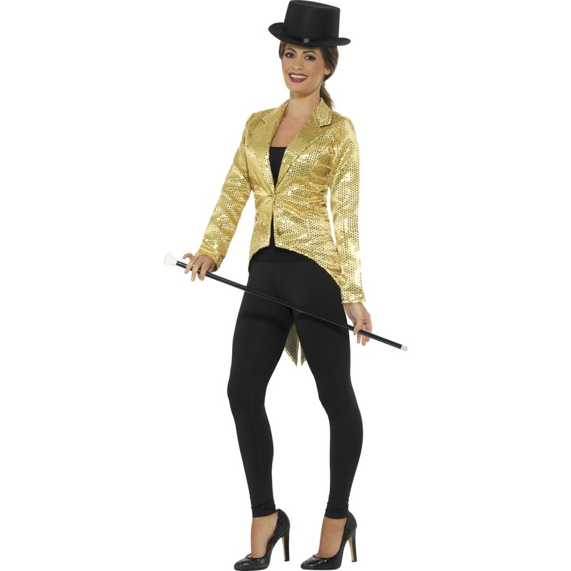 Womens Costume - Gold Sequin Tailcoat Jacket