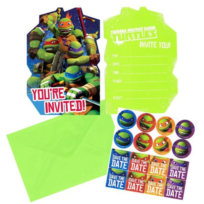 Teenage Mutant Ninja Turtles Postcard Invitation 8pk