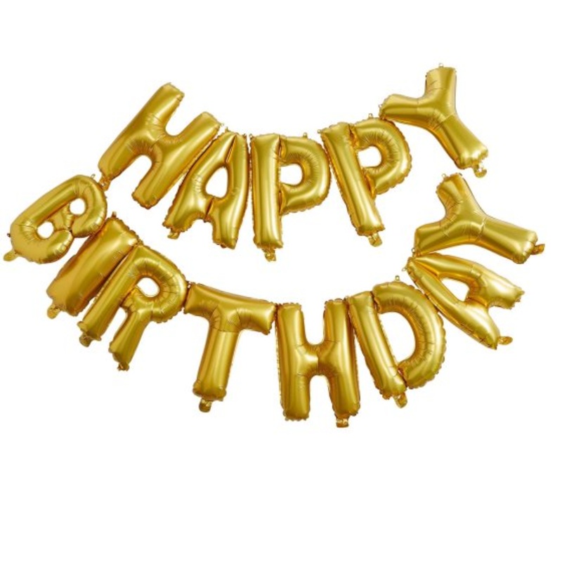 Pick and Mix Gold Happy Birthday 13 inch Balloon Bunting