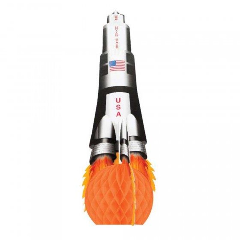 Space Blast Rocket Centrepiece Honeycomb & Cardboard 34cm x 13cm Each