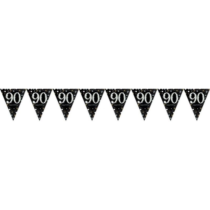 Sparkling Celebration 90 Prismatic Pennant Banner Plastic Each