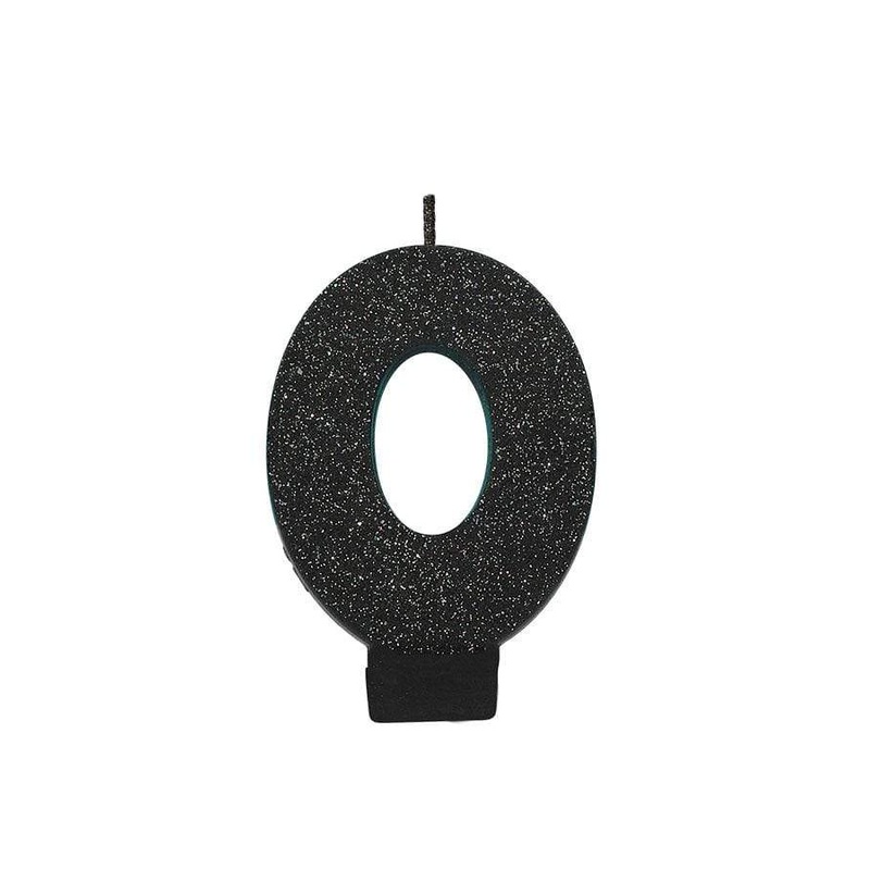 Number 0 Glitter Black