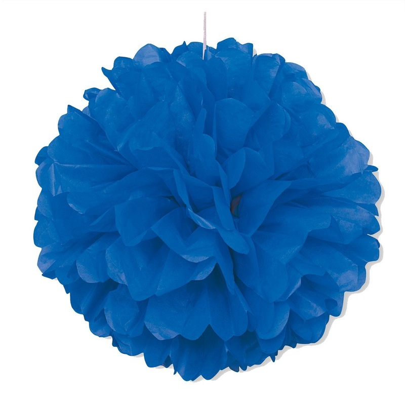 Royal Blue Puff Decoration 40cm