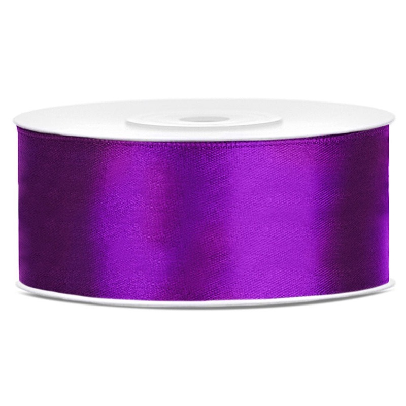 Satin Ribbon Dark Purple 25 mm