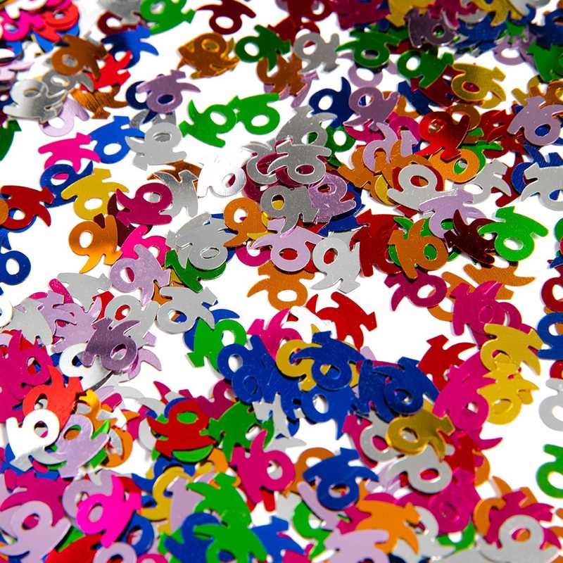 16-Years Birthday Confetti Multicolored