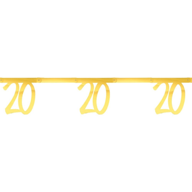 20-Years Birthday Anniversary Garland Metallic Gold