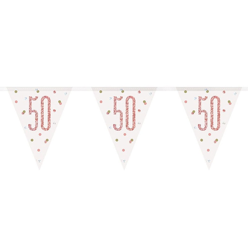 50-Years Pennant Garland White