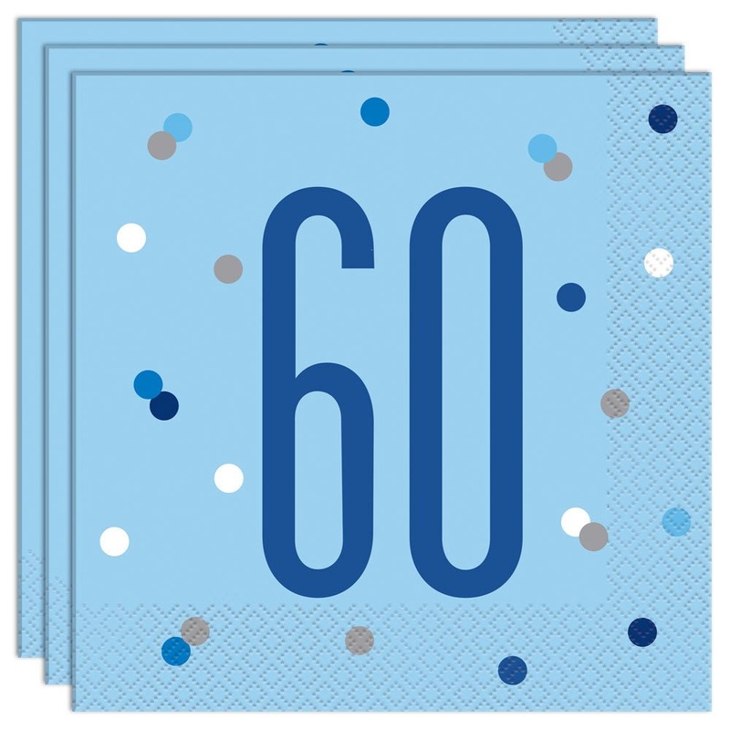 60-Years Birthday Anniversary Napkins Blue