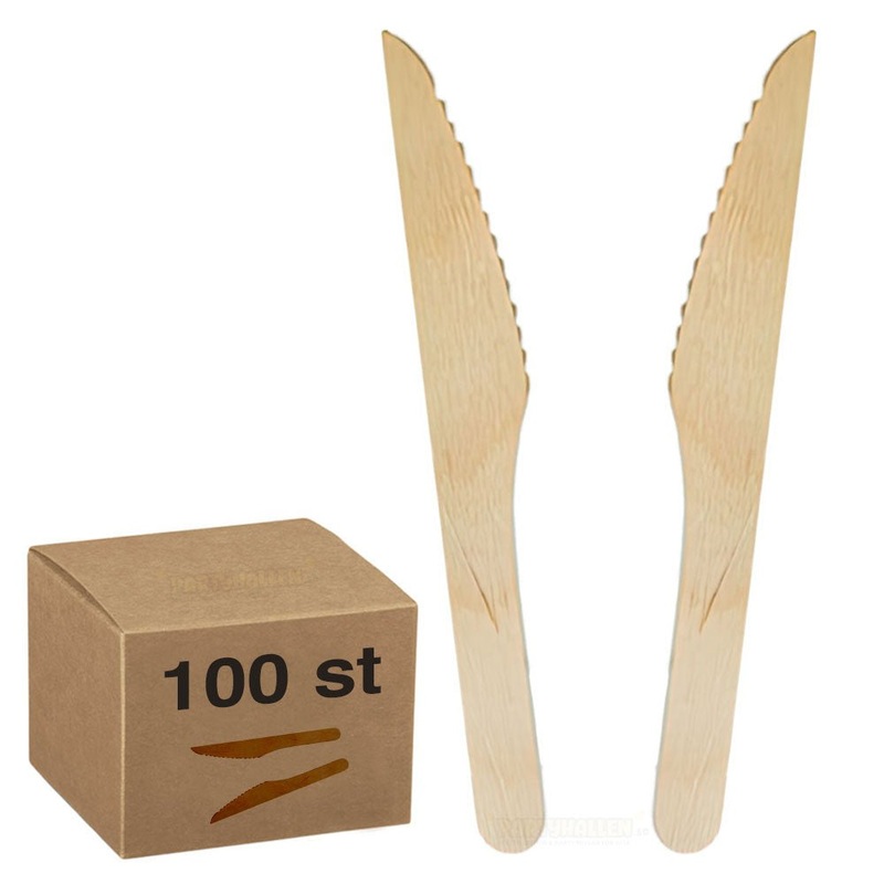 Organic Wooden Knives 100-pack