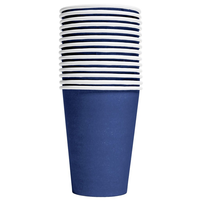 Paper Cups Blue 21 cl 14-pack