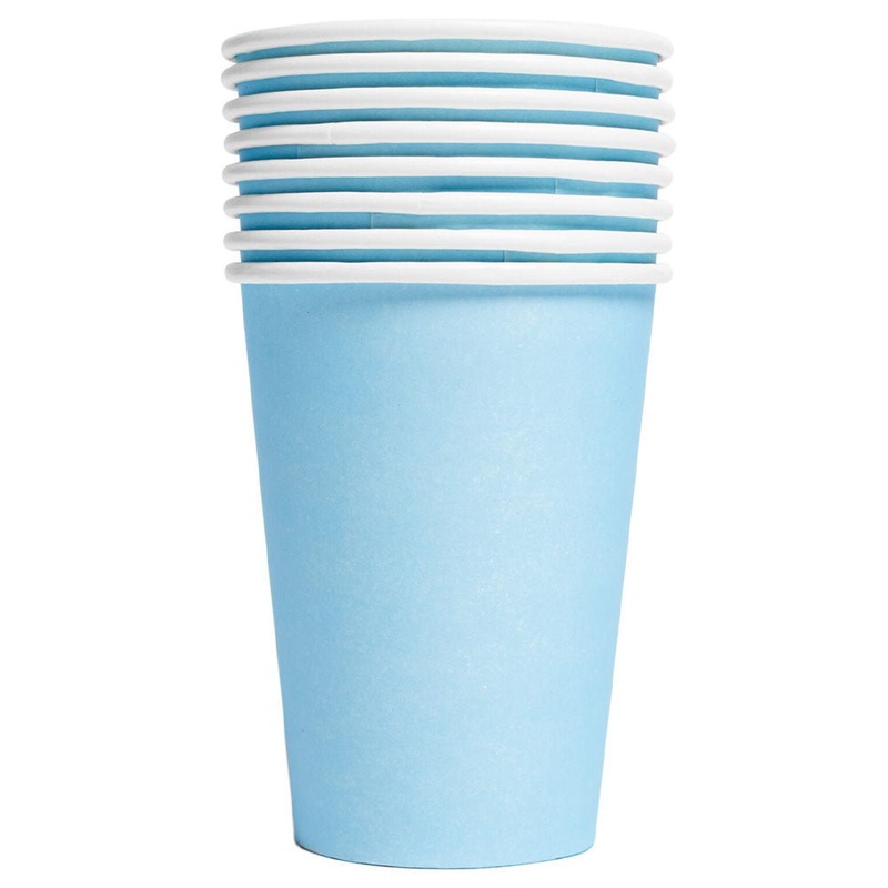 Paper Cups Light Blue 21 cl 8-pack