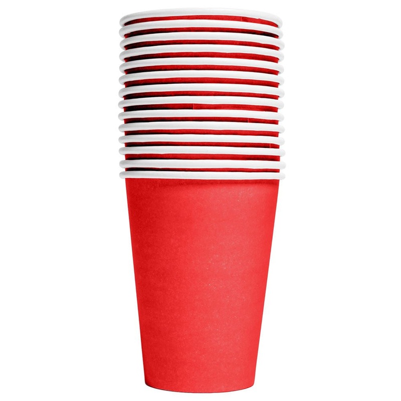 Paper Cups Red 21 cl 14-pack