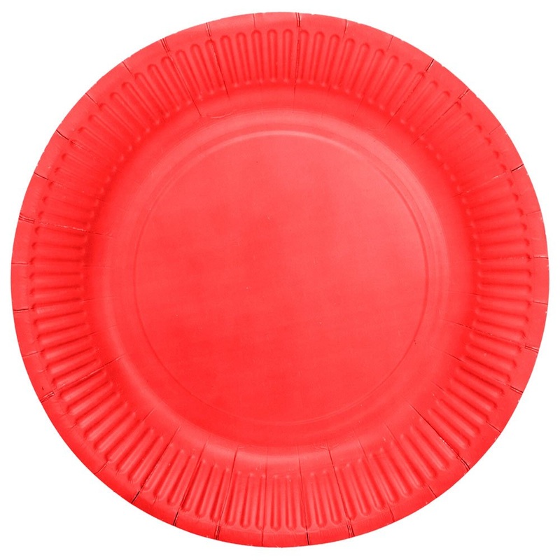 Paper Plates Red 23 cm 8-pack