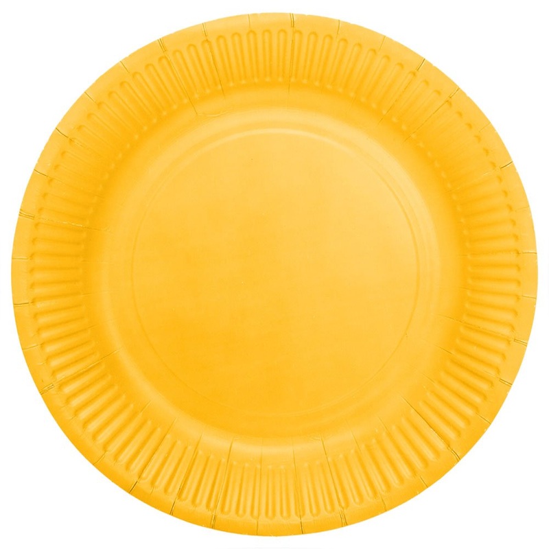 Paper Plates Yellow 23 cm 8-pack