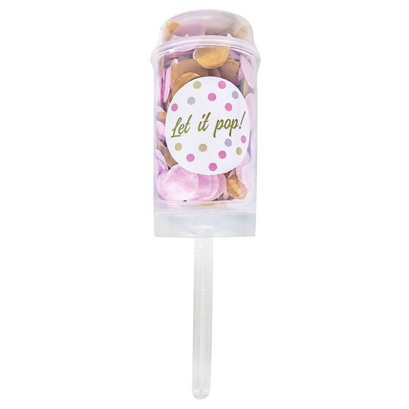 Push Pop Confetti Cannon White Pink Beige